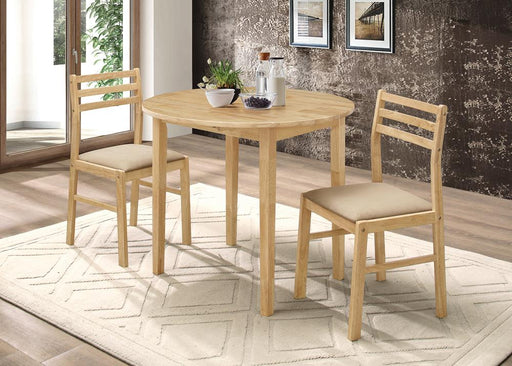 Bucknell 3-piece Dining Set with Drop Leaf Natural and Tan - Theo's Factory Direct Mattress & Furniture (Columbus, OH)