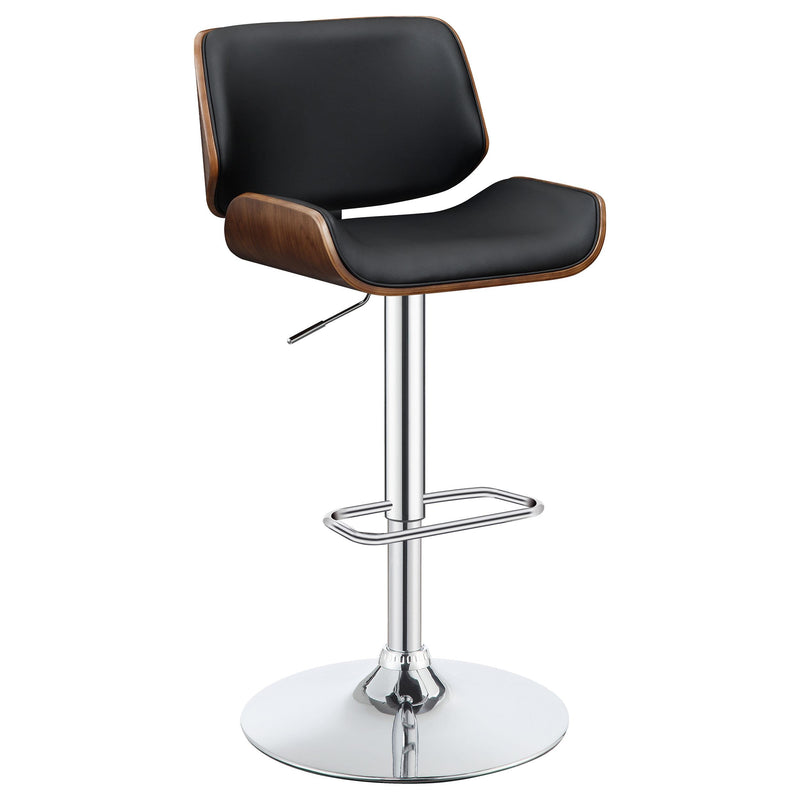 Folsom Upholstered Adjustable Bar Stool Black and Chrome - Theo's Factory Direct Mattress & Furniture (Columbus, OH)