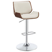 Folsom Upholstered Adjustable Bar Stool Ecru and Chrome - Theo's Factory Direct Mattress & Furniture (Columbus, OH)