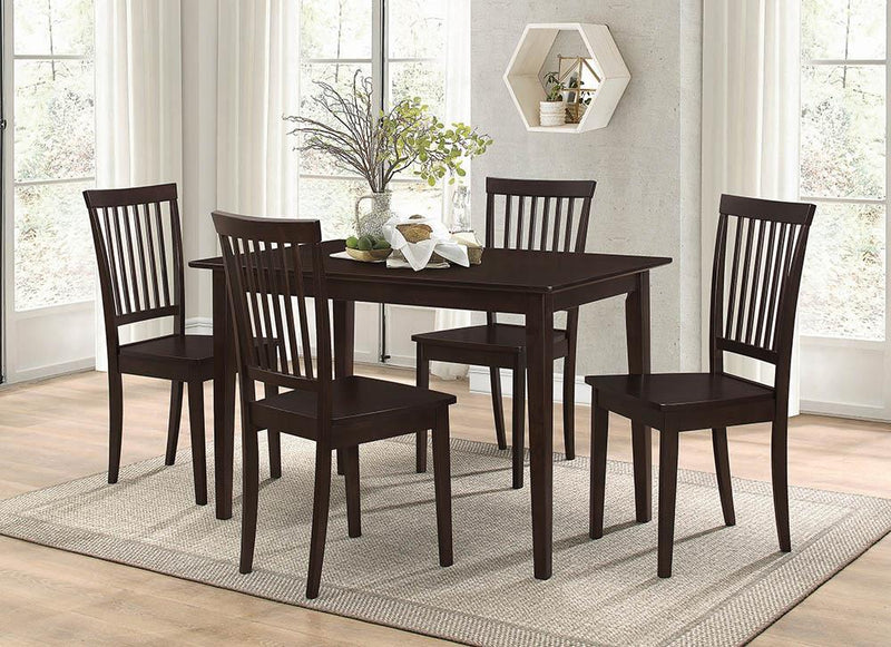 Gomez 5-piece Rectangular Dining Table Set Cappuccino - Theo's Factory Direct Mattress & Furniture (Columbus, OH)