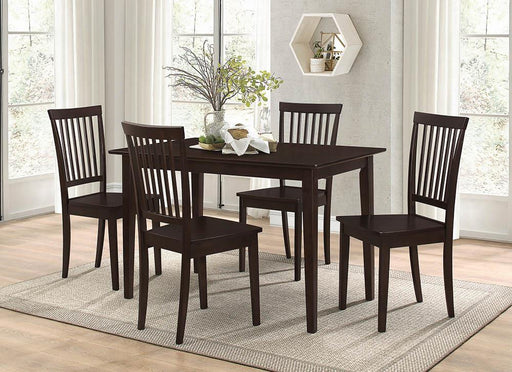 Gomez 5-piece Rectangular Dining Table Set Cappuccino - Theo's Factory Direct Mattress & Furniture (Columbus, OH)
