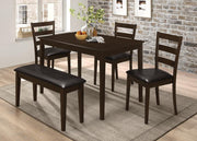 Guillen 5-piece Dining Set with Bench Cappuccino and Dark Brown - Theo's Factory Direct Mattress & Furniture (Columbus, OH)