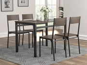 Lana 5-piece Rectangular Dining Table Set Dark Brown and Matte Black - Theo's Factory Direct Mattress & Furniture (Columbus, OH)