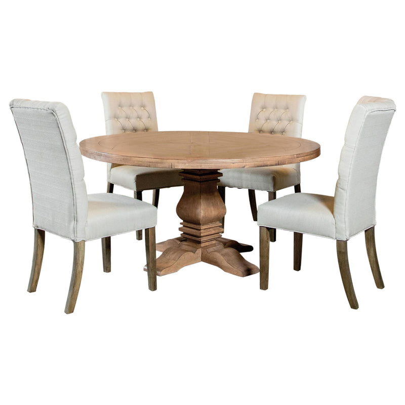 Florence 5-piece Round Dining Table Set Rustic Honey - Theo's Factory Direct Mattress & Furniture (Columbus, OH)