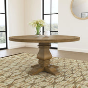 Florence Round Pedestal Dining Table Rustic Smoke - Theo's Factory Direct Mattress & Furniture (Columbus, OH)