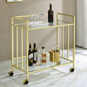 Cara Rectangular Glass Bar Cart - Theo's Factory Direct Mattress & Furniture (Columbus, OH)