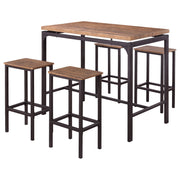 Santana 5-piece Pub Height Bar Table Set Weathered Chestnut and Black - Theo's Factory Direct Mattress & Furniture (Columbus, OH)