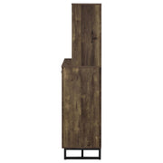 Mendoza 2-door Wine Cabinet Rustic Oak Herringbone and Gunmetal - Theo's Factory Direct Mattress & Furniture (Columbus, OH)