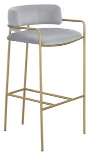 Comstock Upholstered Low Back Stool Grey and Gold - Theo's Factory Direct Mattress & Furniture (Columbus, OH)