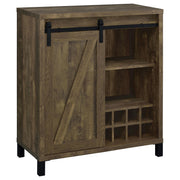 Arlington Bar Cabinet with Sliding Door Rustic Oak - Theo's Factory Direct Mattress & Furniture (Columbus, OH)
