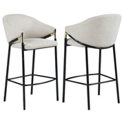 Chadwick Sloped Arm Bar Stools Beige and Glossy Black (Set of 2) - Theo's Factory Direct Mattress & Furniture (Columbus, OH)