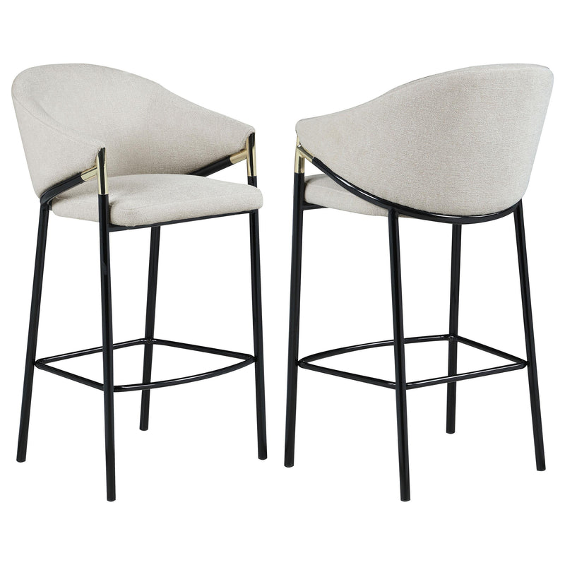 Chadwick Sloped Arm Bar Stools Beige and Glossy Black (Set of 2) - Theo's Factory Direct Mattress & Furniture (Columbus, OH)