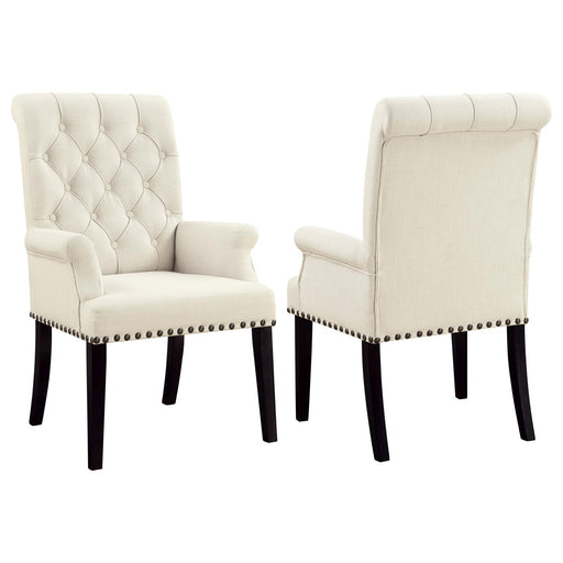 Alana Tufted Back Upholstered Arm Chair Beige - Theo's Factory Direct Mattress & Furniture (Columbus, OH)