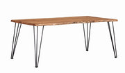 Sherman Rectangular Dining Table Natural Acacia and Matte Black - Theo's Factory Direct Mattress & Furniture (Columbus, OH)