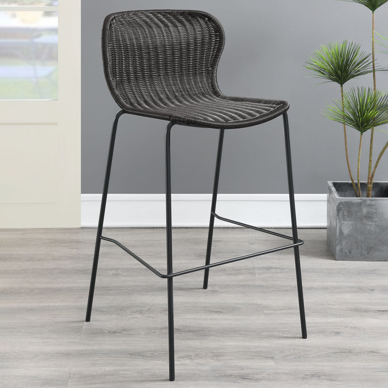 Mckinley Upholstered Bar Stools with Footrest (Set of 2) Brown and Sandy Black - Theo's Factory Direct Mattress & Furniture (Columbus, OH)