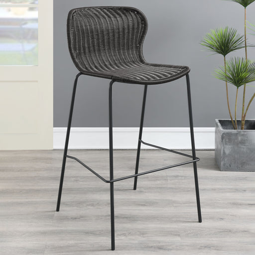 Mckinley Upholstered Bar Stools with Footrest (Set of 2) Brown and Sandy Black - Theo's Factory Direct Mattress & Furniture (Columbus, OH)