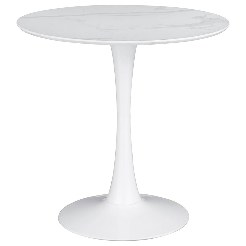Arkell 30-inch Round Pedestal Dining Table White - Theo's Factory Direct Mattress & Furniture (Columbus, OH)
