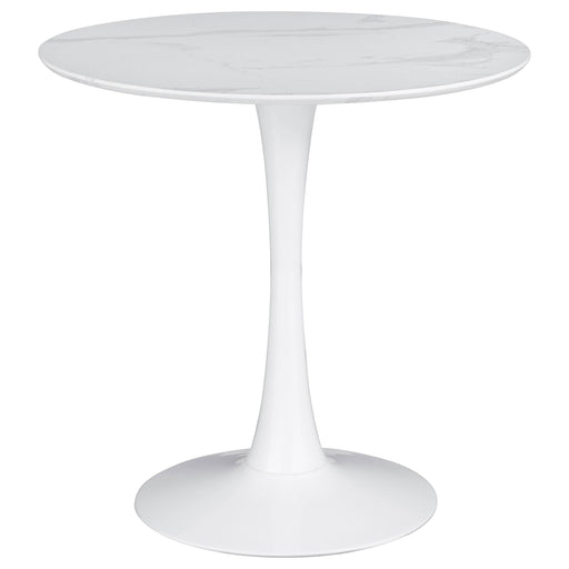 Arkell 30-inch Round Pedestal Dining Table White - Theo's Factory Direct Mattress & Furniture (Columbus, OH)