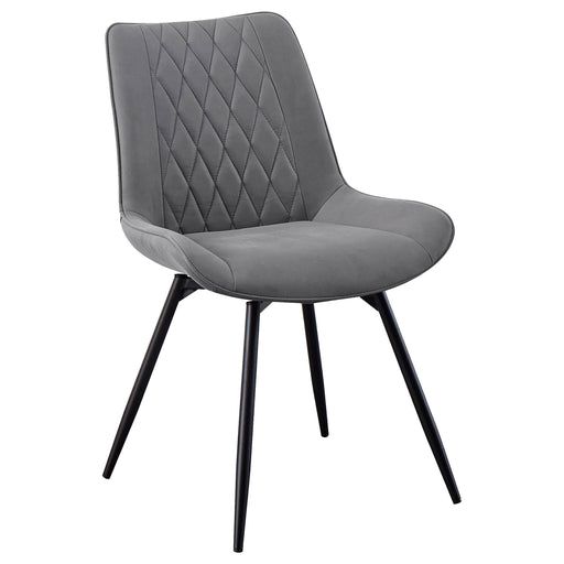 Diggs Upholstered Tufted Swivel Dining Chairs Grey and Gunmetal (Set of 2) - Theo's Factory Direct Mattress & Furniture (Columbus, OH)