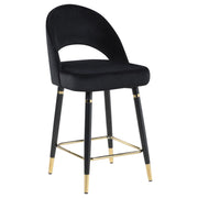 Lindsey Arched Back Upholstered Counter Height Stools Black (Set of 2) - Theo's Factory Direct Mattress & Furniture (Columbus, OH)
