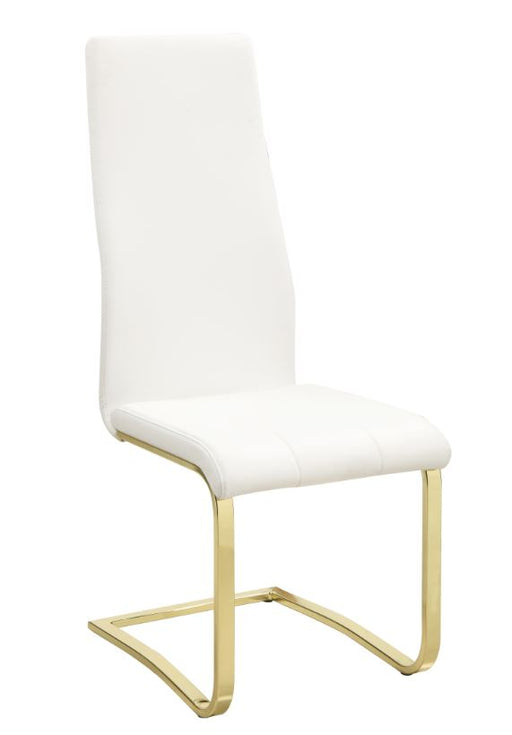Montclair Side Chairs White and Rustic Brass (Set of 4) - Theo's Factory Direct Mattress & Furniture (Columbus, OH)