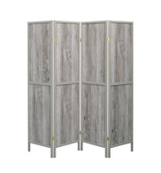 Deepika 4-panel Folding Screen Grey Driftwood - Theo's Factory Direct Mattress & Furniture (Columbus, OH)