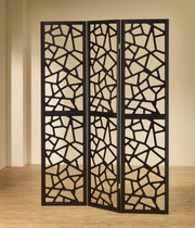 Nailan 3-panel Open Mosaic Pattern Room Divider Black - Theo's Factory Direct Mattress & Furniture (Columbus, OH)