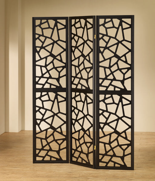 Nailan 3-panel Open Mosaic Pattern Room Divider Black - Theo's Factory Direct Mattress & Furniture (Columbus, OH)