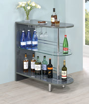 Adolfo 3-tier Bar Table Glossy Grey and Clear - Theo's Factory Direct Mattress & Furniture (Columbus, OH)