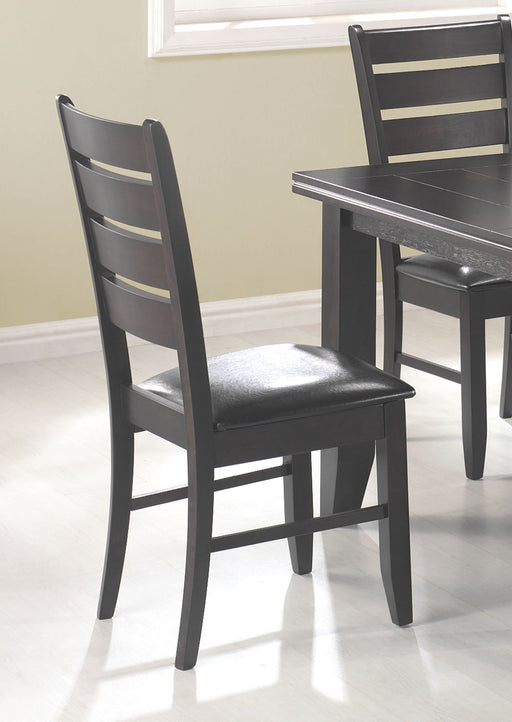Dalila Ladder Back Side Chairs Cappuccino and Black (Set of 2) - Theo's Factory Direct Mattress & Furniture (Columbus, OH)