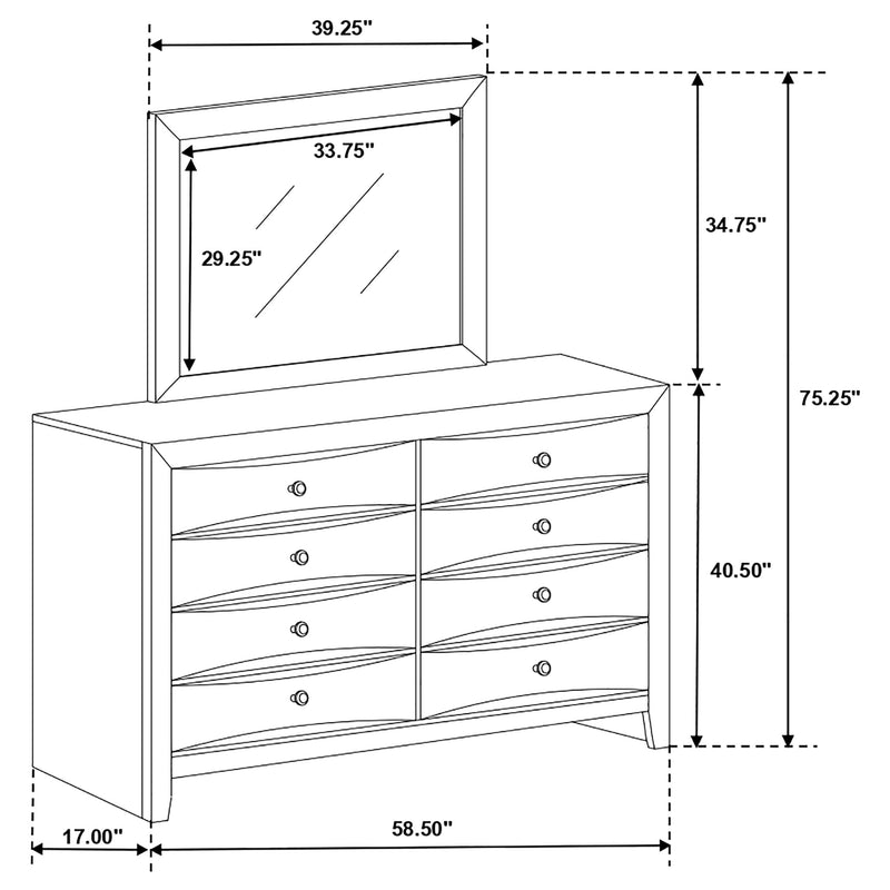 Briana Dresser With Mirror - Theo's Factory Direct Mattress & Furniture (Columbus, OH)