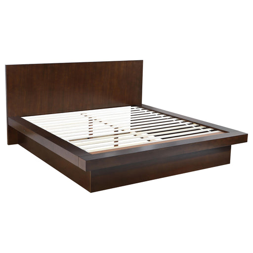 Jessica Eastern King & Queen Platform Bed with Rail Seating Cappuccino - Theo's Factory Direct Mattress & Furniture (Columbus, OH)