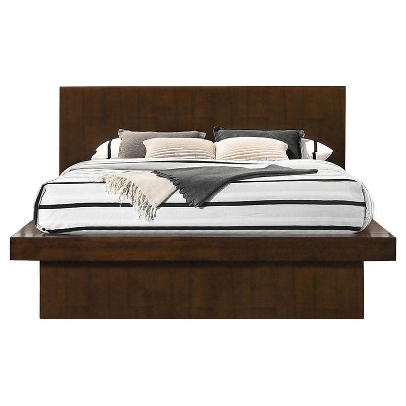 Jessica Eastern King & Queen Platform Bed with Rail Seating Cappuccino - Theo's Factory Direct Mattress & Furniture (Columbus, OH)