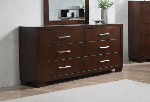 Jessica 6-drawer Dresser Cappuccino - Theo's Factory Direct Mattress & Furniture (Columbus, OH)