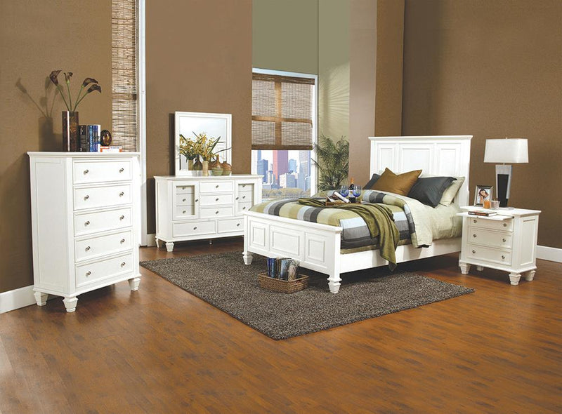 Sandy Beach Bedroom Set with High Headboard - Theo's Factory Direct Mattress & Furniture (Columbus, OH)