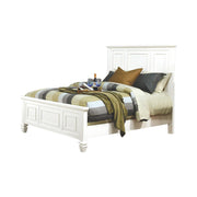 Sandy Beach Queen Panel Bed with High Headboard Cream White - Theo's Factory Direct Mattress & Furniture (Columbus, OH)