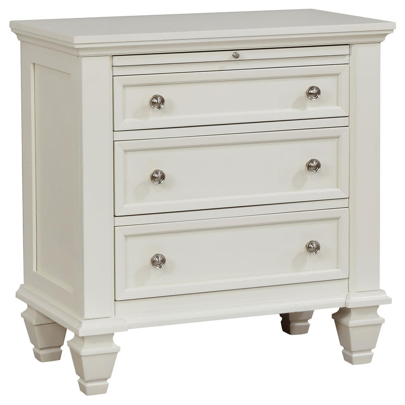 Sandy Beach 3-drawer Nightstand Cream White - Theo's Factory Direct Mattress & Furniture (Columbus, OH)