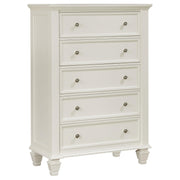 Sandy Beach 5-drawer Rectangular Chest Cream White - Theo's Factory Direct Mattress & Furniture (Columbus, OH)