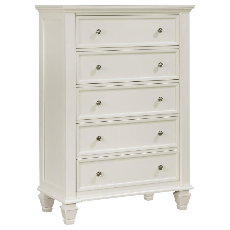 Sandy Beach 5-drawer Rectangular Chest Cream White - Theo's Factory Direct Mattress & Furniture (Columbus, OH)