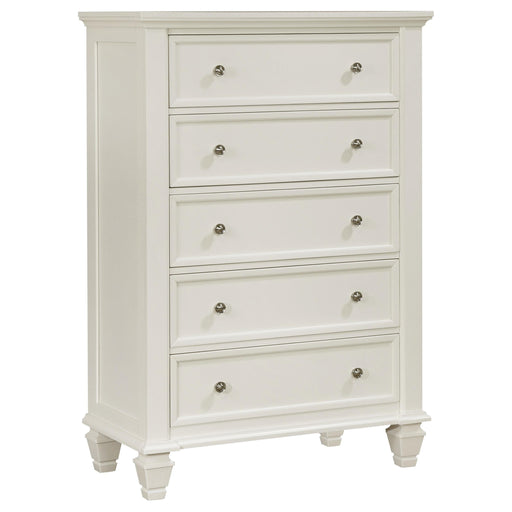 Sandy Beach 5-drawer Rectangular Chest Cream White - Theo's Factory Direct Mattress & Furniture (Columbus, OH)
