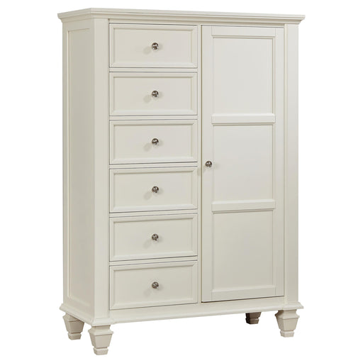 Sandy Beach 8-drawer Door Chest Storage Cream White - Theo's Factory Direct Mattress & Furniture (Columbus, OH)