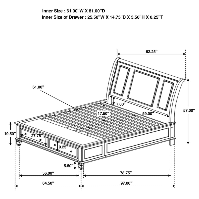 Sandy Beach Panel Platform Storage Bed - Theo's Factory Direct Mattress & Furniture (Columbus, OH)