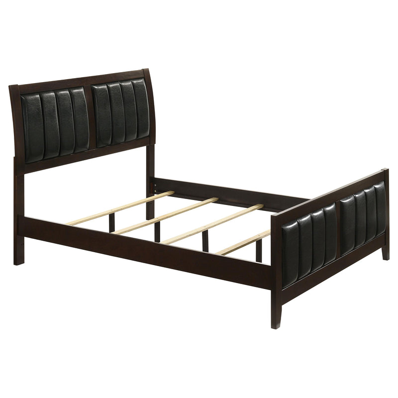 Carlton Full & Twin Upholstered Panel Bed Cappuccino and Black - Theo's Factory Direct Mattress & Furniture (Columbus, OH)