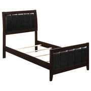 Carlton Full & Twin Upholstered Panel Bed Cappuccino and Black - Theo's Factory Direct Mattress & Furniture (Columbus, OH)