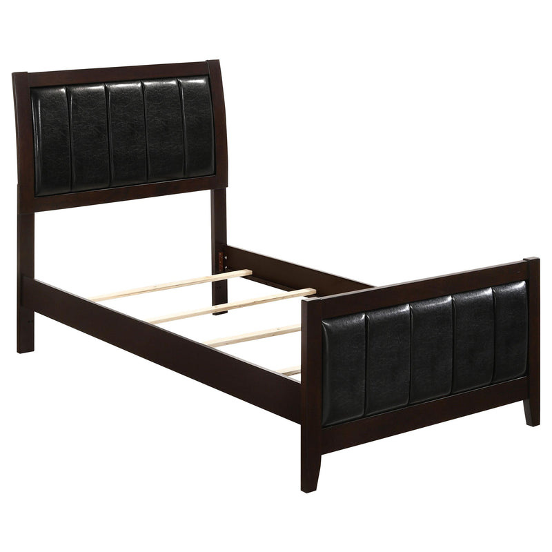 Carlton Full & Twin Upholstered Panel Bed Cappuccino and Black - Theo's Factory Direct Mattress & Furniture (Columbus, OH)