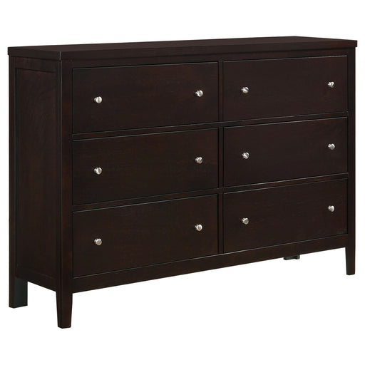 Carlton 6-drawer Rectangular Dresser Cappuccino - Theo's Factory Direct Mattress & Furniture (Columbus, OH)