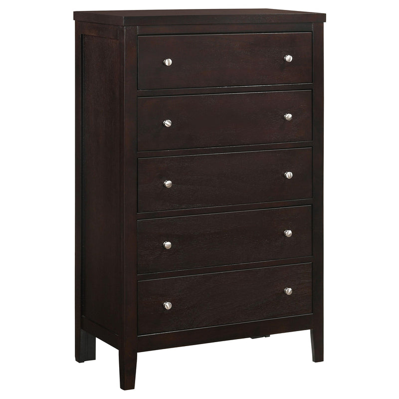 Carlton 5-drawer Rectangular Chest Cappuccino - Theo's Factory Direct Mattress & Furniture (Columbus, OH)