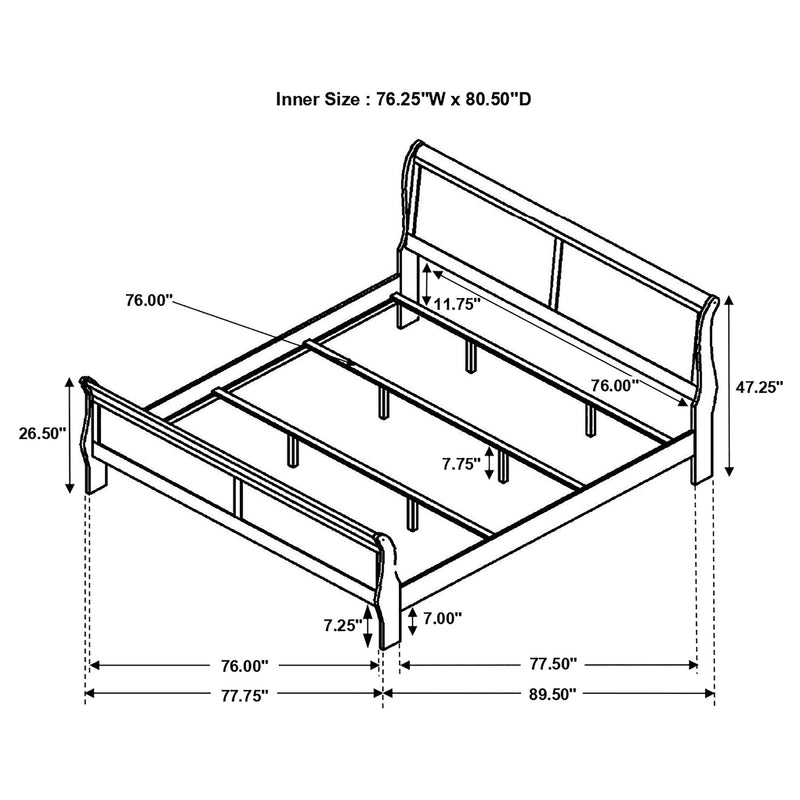Louis Philippe Sleigh Panel Bed - Theo's Factory Direct Mattress & Furniture (Columbus, OH)