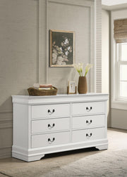 Louis Philippe 6-drawer Dresser White - Theo's Factory Direct Mattress & Furniture (Columbus, OH)