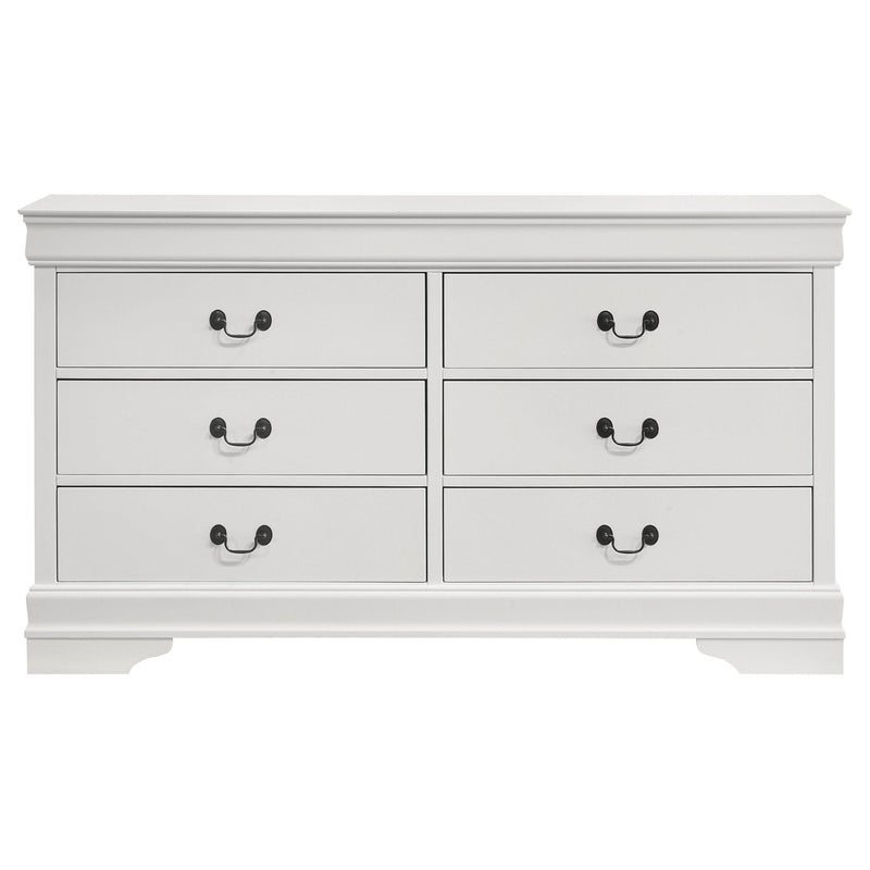 Louis Philippe 6-drawer Dresser White - Theo's Factory Direct Mattress & Furniture (Columbus, OH)
